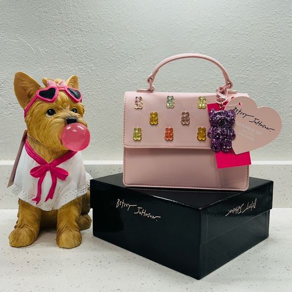 π§Έ Betsey Johnson Gummy Bear Satchel Handbag With Matching Wallet Blush NWT - Picture 3 of 17